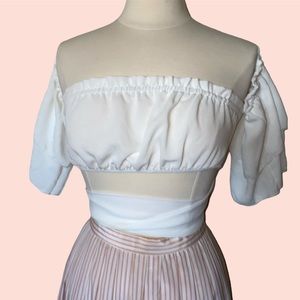 White Multi-Look Wrap Around Crop Top